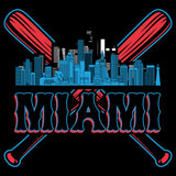 Miami Baseball Skyline